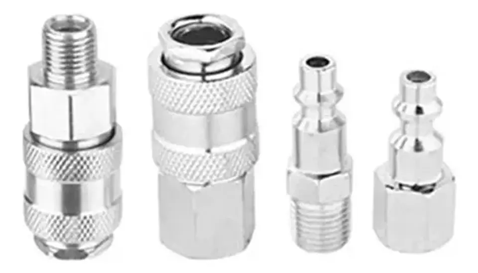 Set De 4 Acoples Neumatico Tipo Usa Macho /hembra 1/4 Wadfow 1