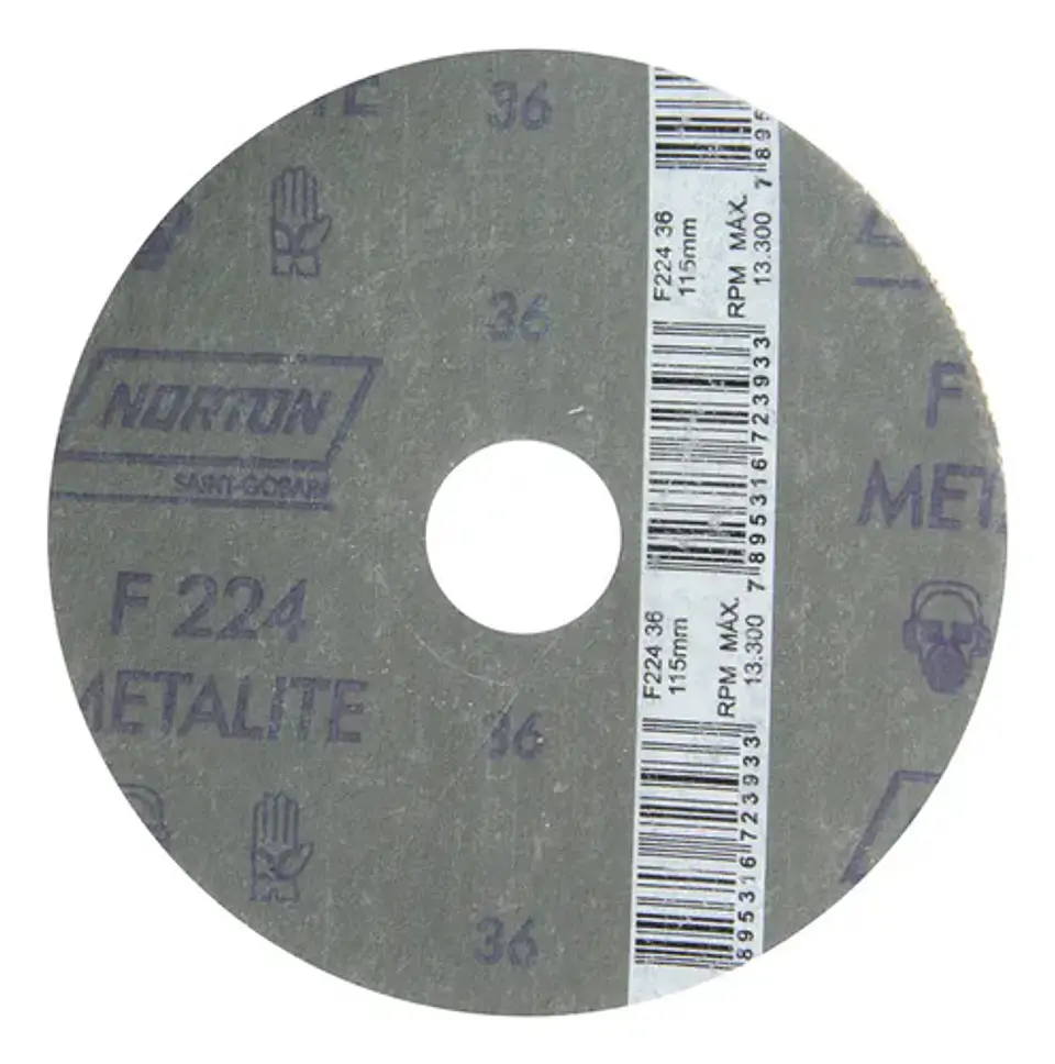Disco Fibra Desbaste Abrasivo Norton F227 G80 115x22mm 4 1/2 3