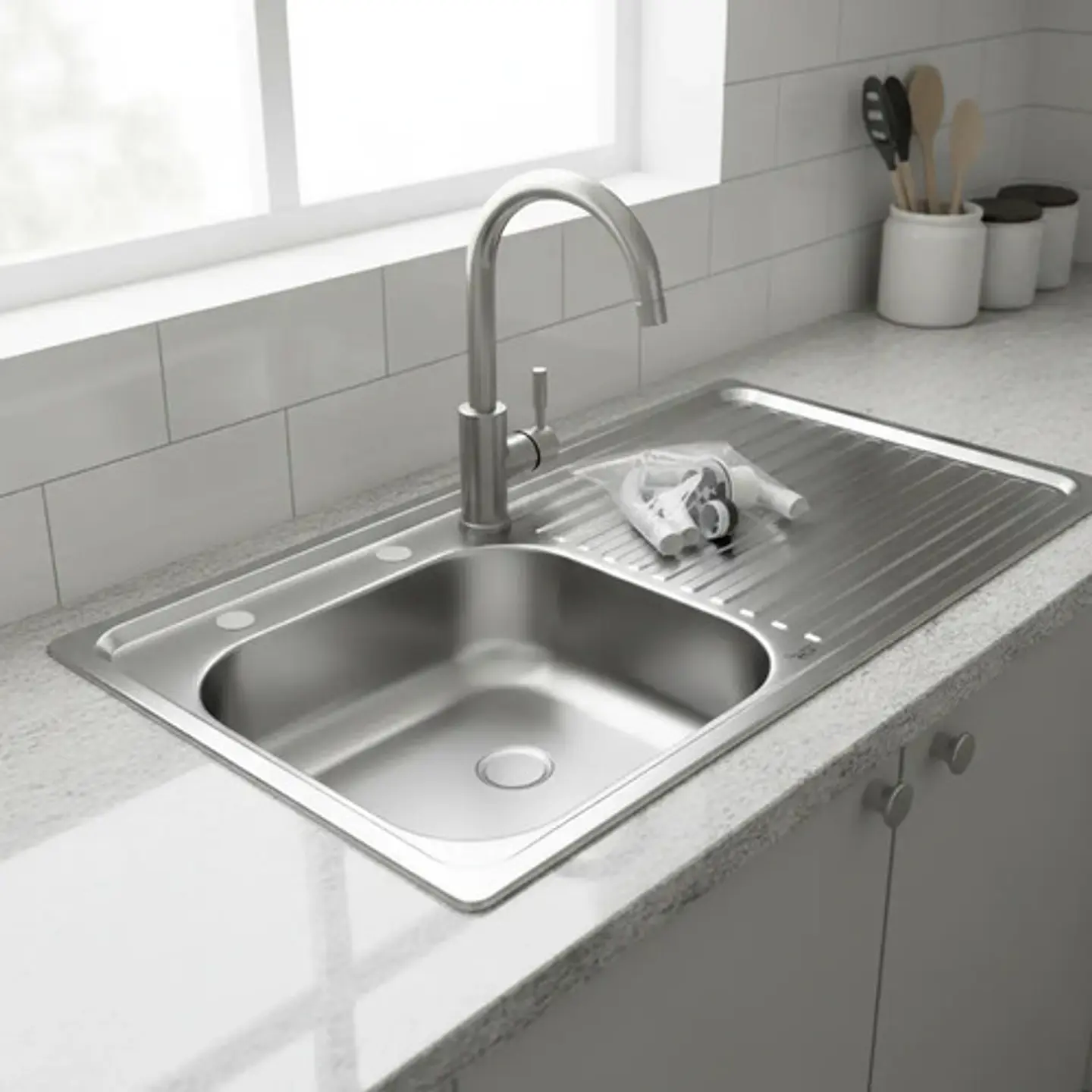 Lavaplatos Lava Vajilla Sobreponer 100x50 Taumm Derecho Gris 6