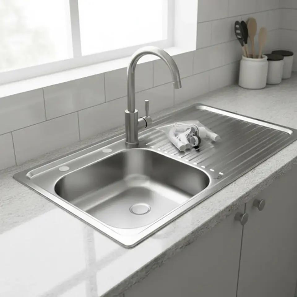 Lavaplatos Lava Vajilla Sobreponer 100x50 Taumm Derecho Gris 6