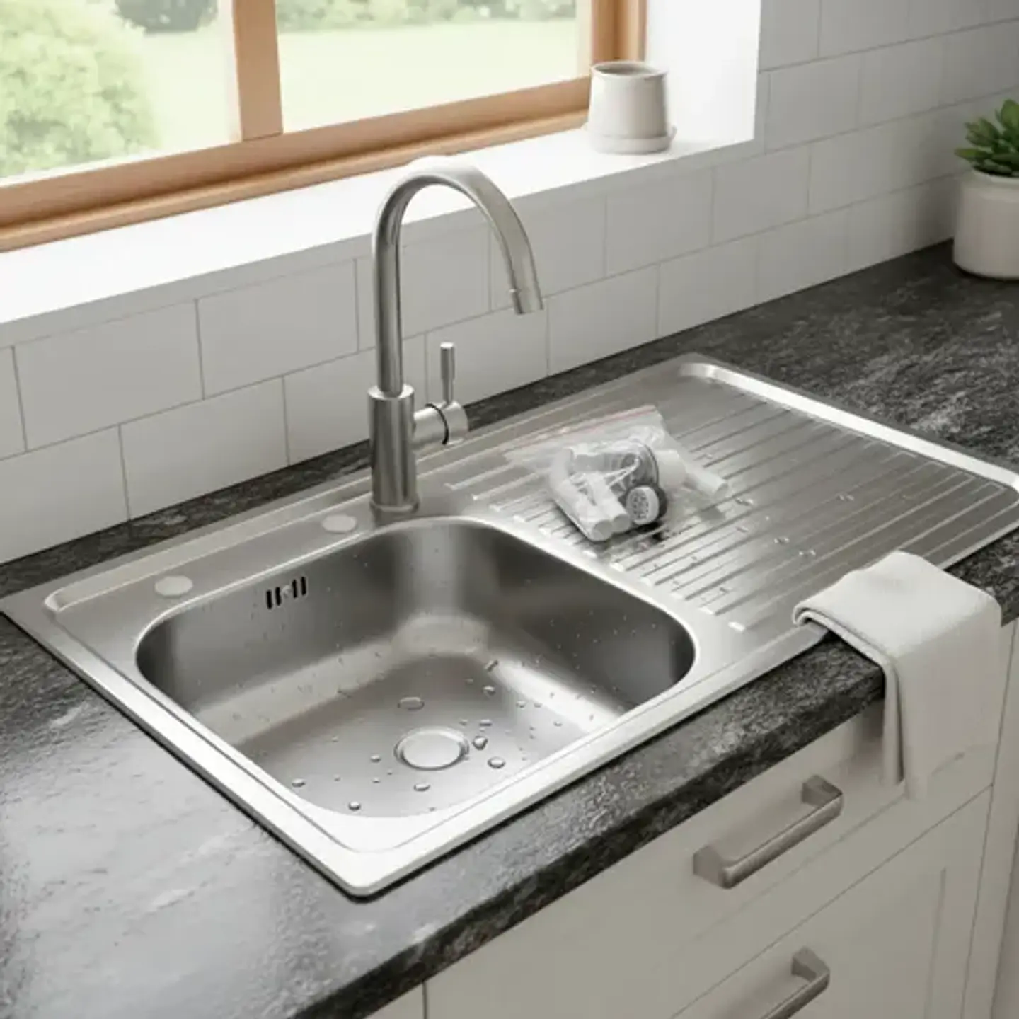 Lavaplatos Lava Vajilla Sobreponer 100x50 Taumm Derecho Gris 7