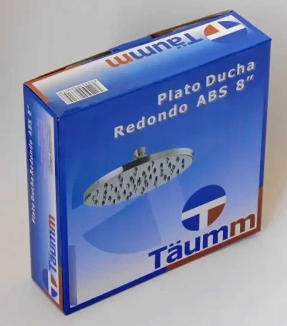 Plato Ducha Redondo Abs 8 Pulgadas Taumm Gris 2