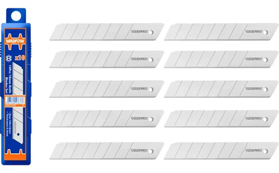 Set Pack 10 Und Repuesto Cuchillo Cartonero Wadfow 18x100 Mm 1