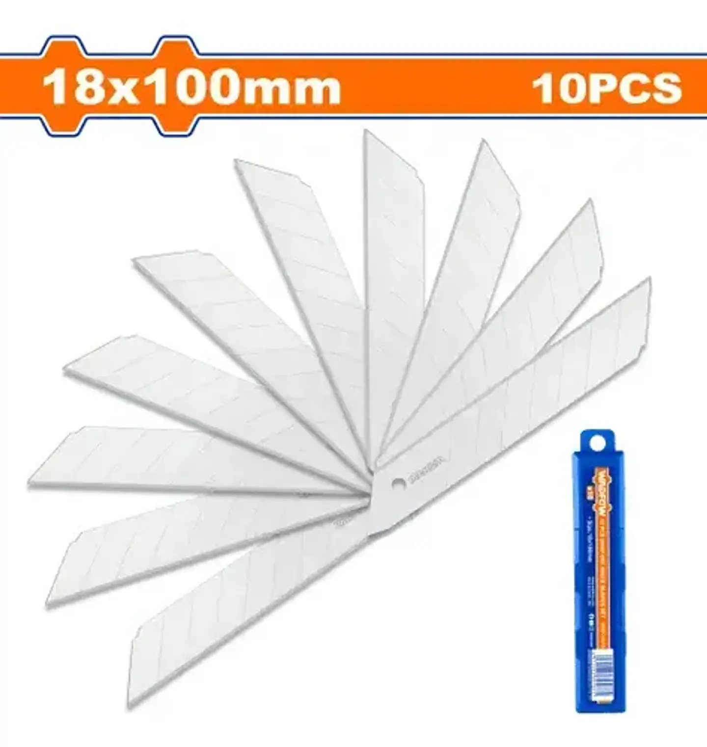 Set Pack 10 Und Repuesto Cuchillo Cartonero Wadfow 18x100 Mm 2