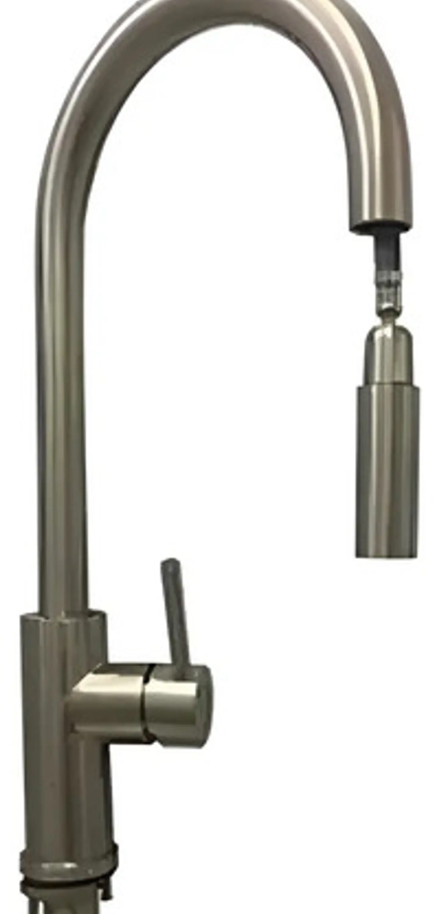 Llave Monomando Lavaplato Vertical Modern Taumm Extraíble In Plateado Brillante 1