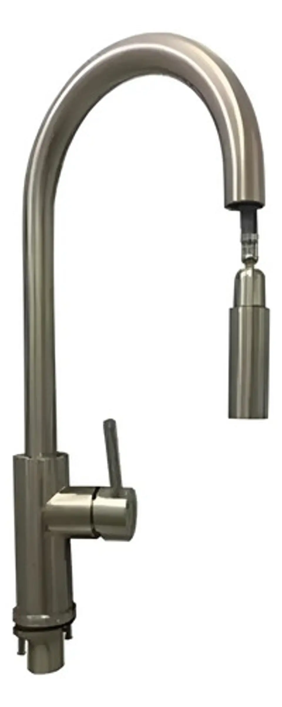 Llave Monomando Lavaplato Vertical Modern Taumm Extraíble In Plateado Brillante 1