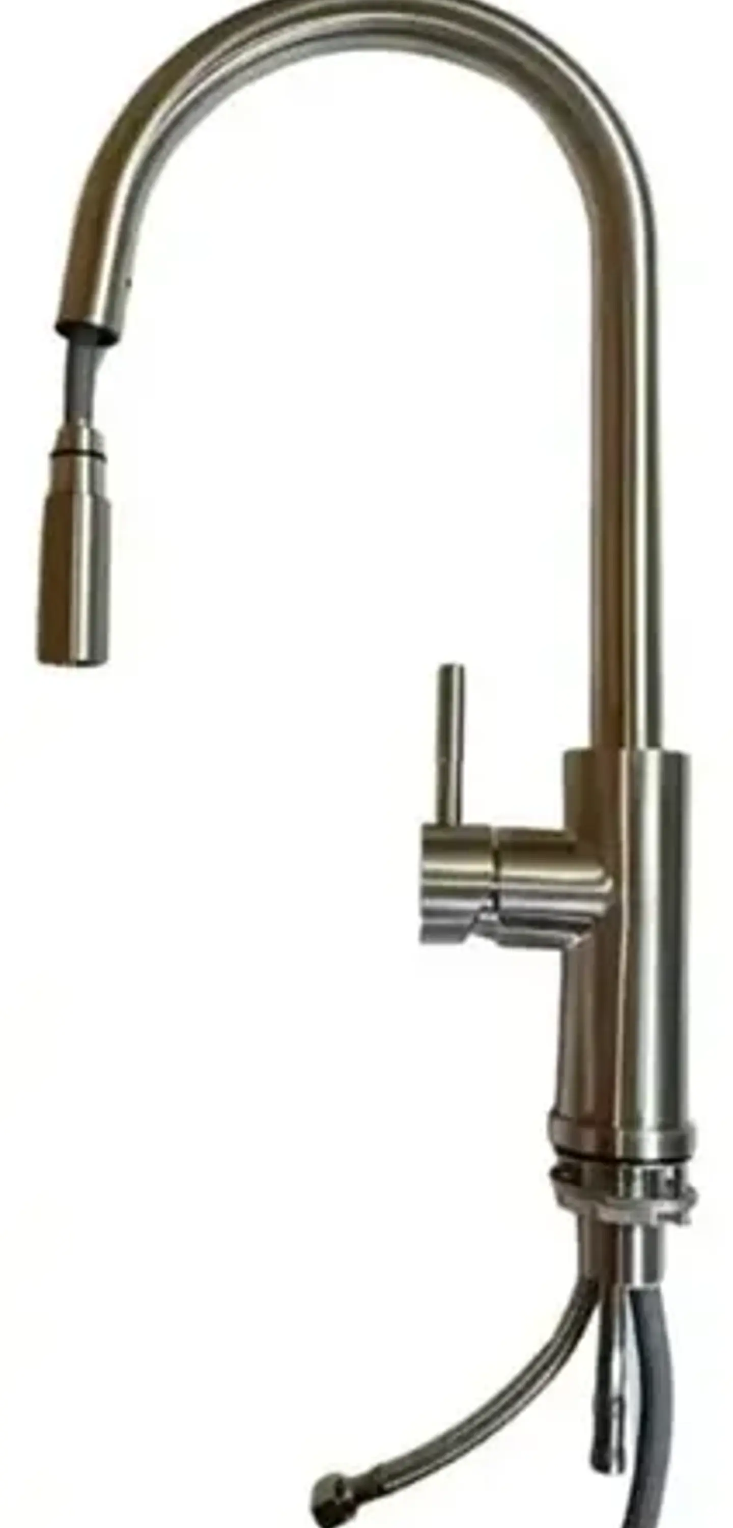 Llave Monomando Lavaplato Vertical Modern Taumm Extraíble In Plateado Brillante 4