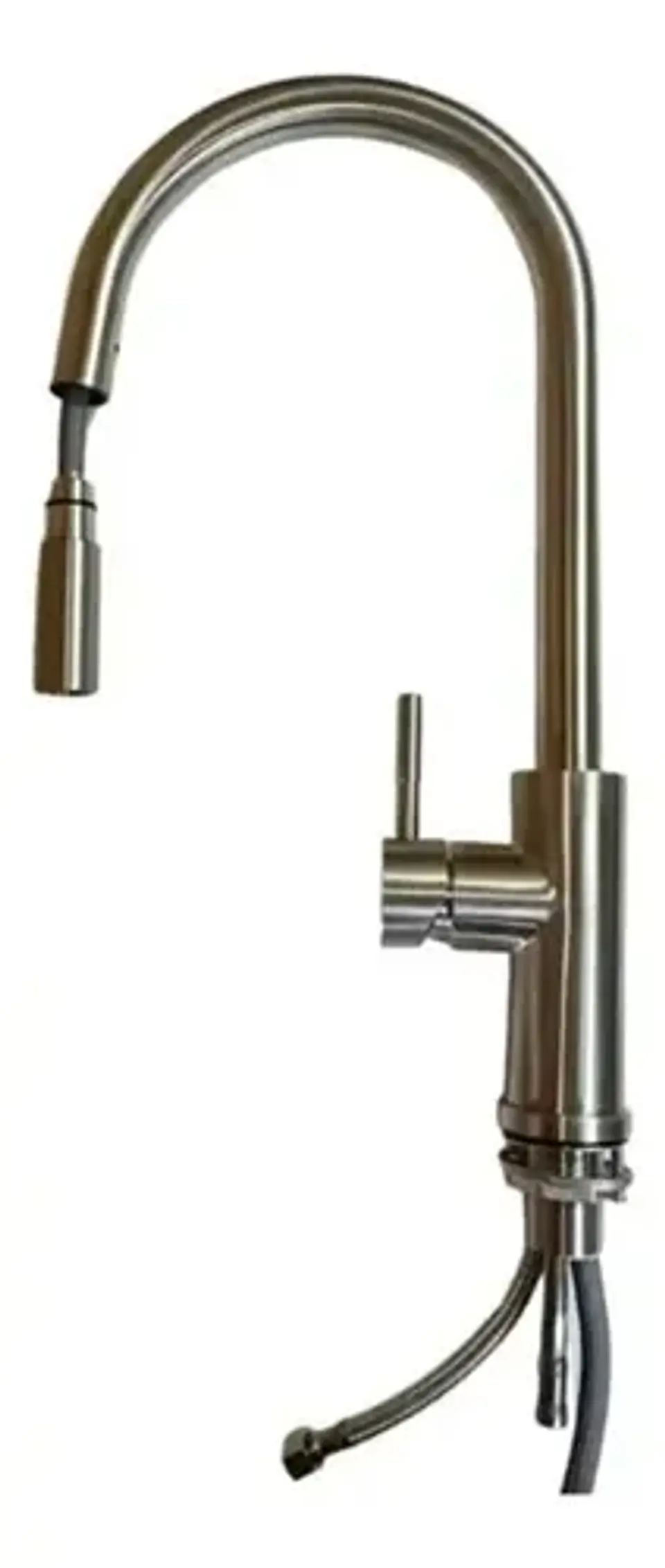 Llave Monomando Lavaplato Vertical Modern Taumm Extraíble In Plateado Brillante 4