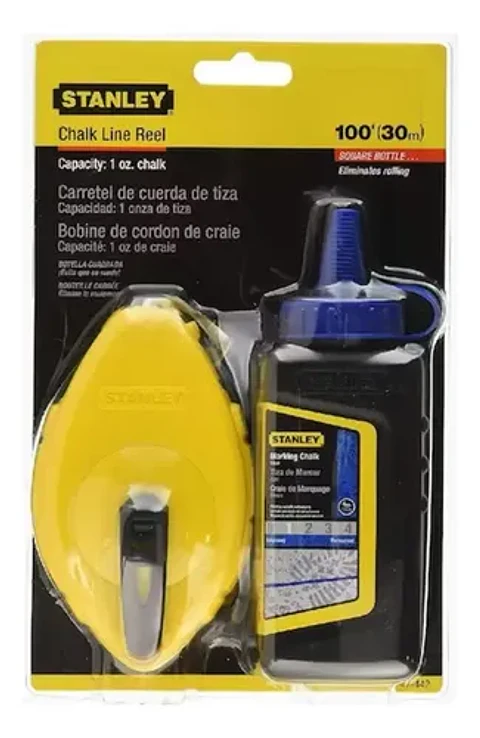 Kit Set 2 Piezas Tiza Linea 30 M + Tiza Azul 113 G Stanley