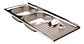 Lavaplatos Doble 120x50 Sobreponer Derecho Monomando Taumm - Miniatura 1