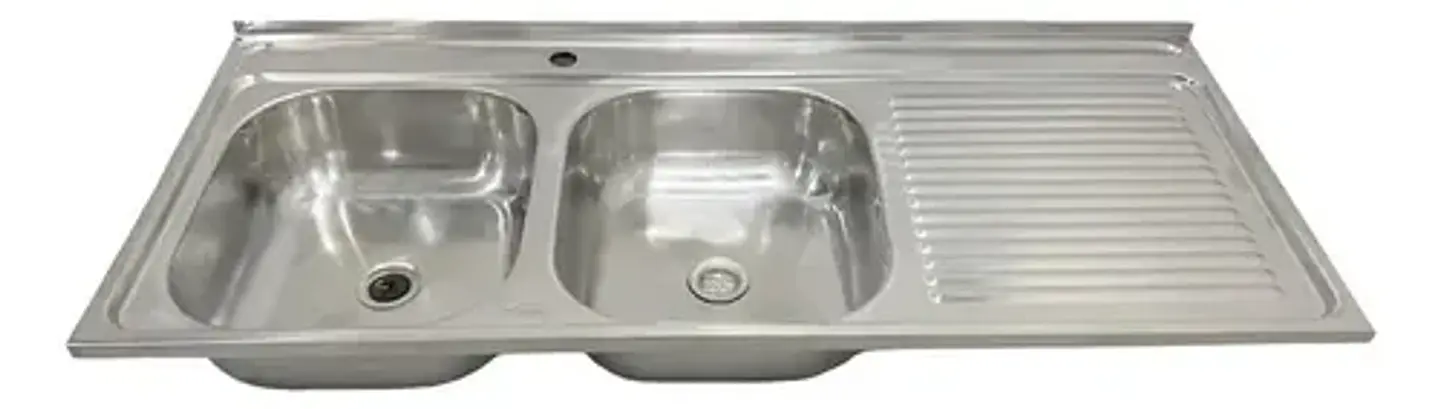 Lavaplatos Doble 120x50 Sobreponer Derecho Monomando Taumm 2