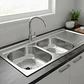 Lavaplatos Doble 120x50 Sobreponer Derecho Monomando Taumm - Miniatura 8