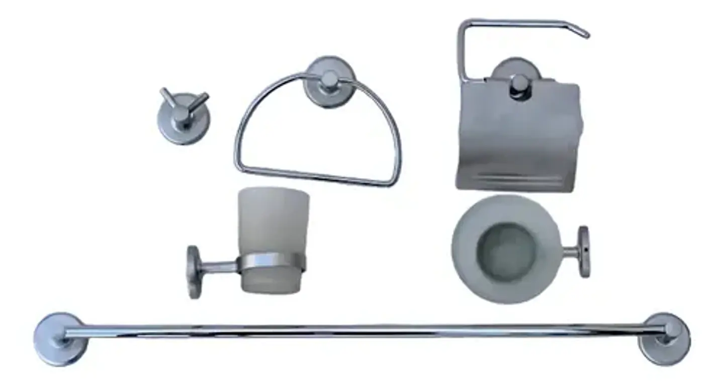 Set De Accesorios Baño Pared Freiburg Taumm Vidrio 6 Piezas 2
