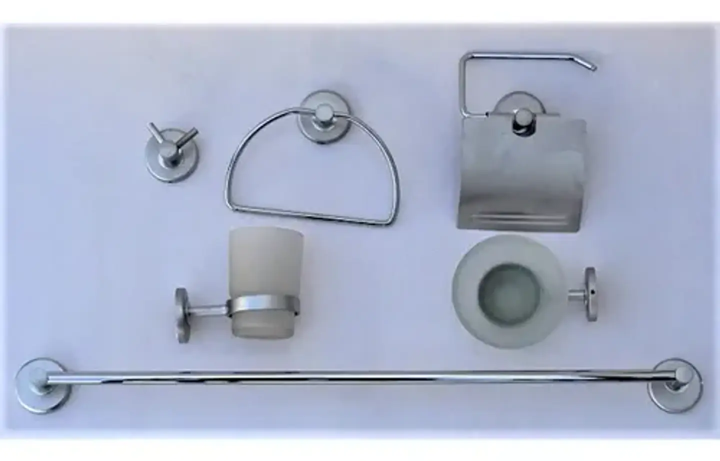 Set De Accesorios Baño Pared Freiburg Taumm Vidrio 6 Piezas 11