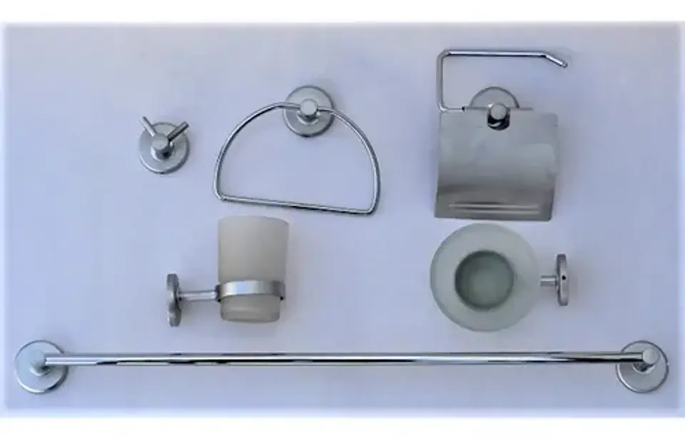 Set De Accesorios Baño Pared Freiburg Taumm Vidrio 6 Piezas 11