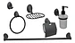 Set De Accesorios De Baño 6 Piezas Notte Täumm Color Negro - Miniatura 1