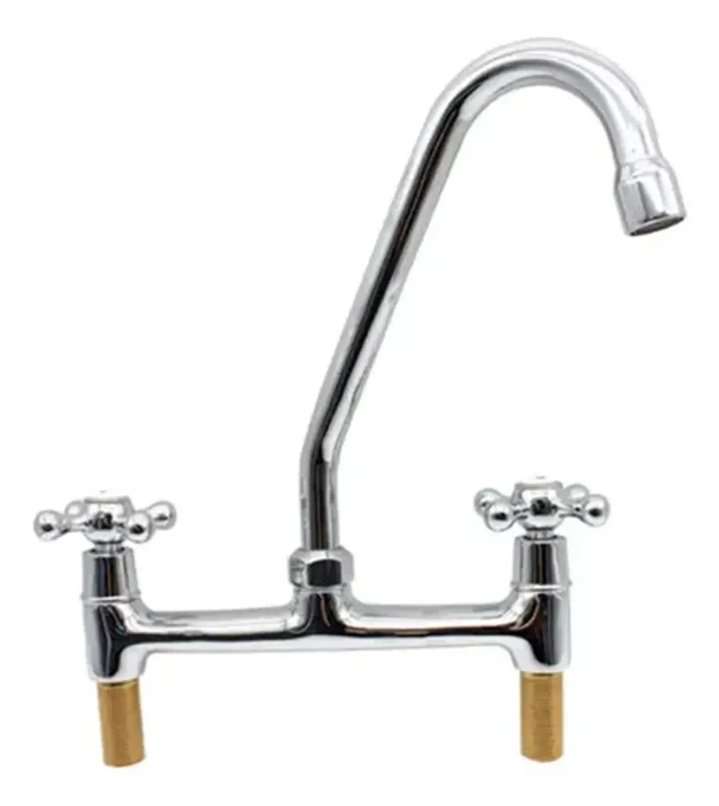 Llave Combinación Para Lavaplato Cuerpo Fundido Bonn Taumm Gris Cromado Plateado Brillante 3