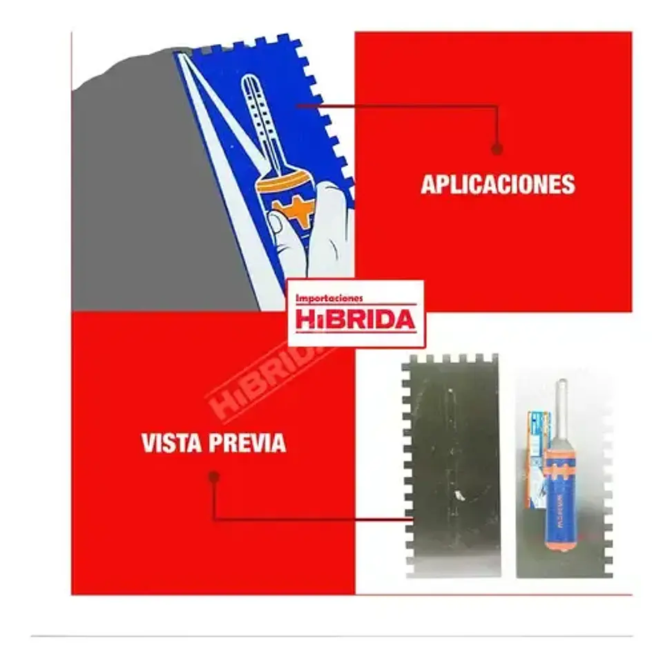 Espátula Para Yeso Llana Dentada Wadfow Empaste Mayolica 3