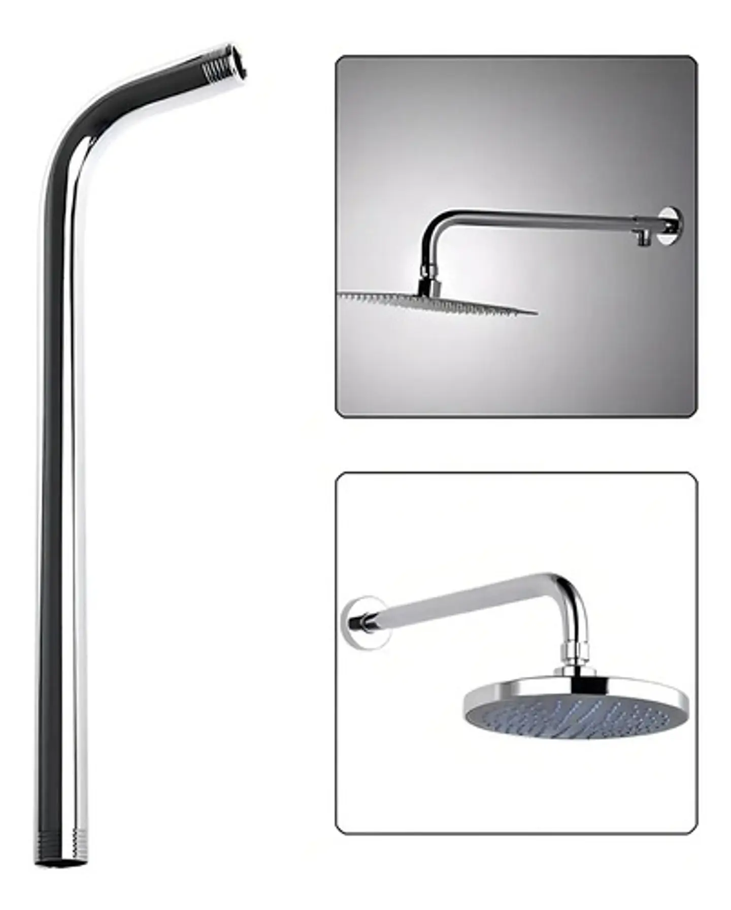 Brazo Para Plato Ducha Cromado Largo 30cm 1/2puLG He Taumm 2