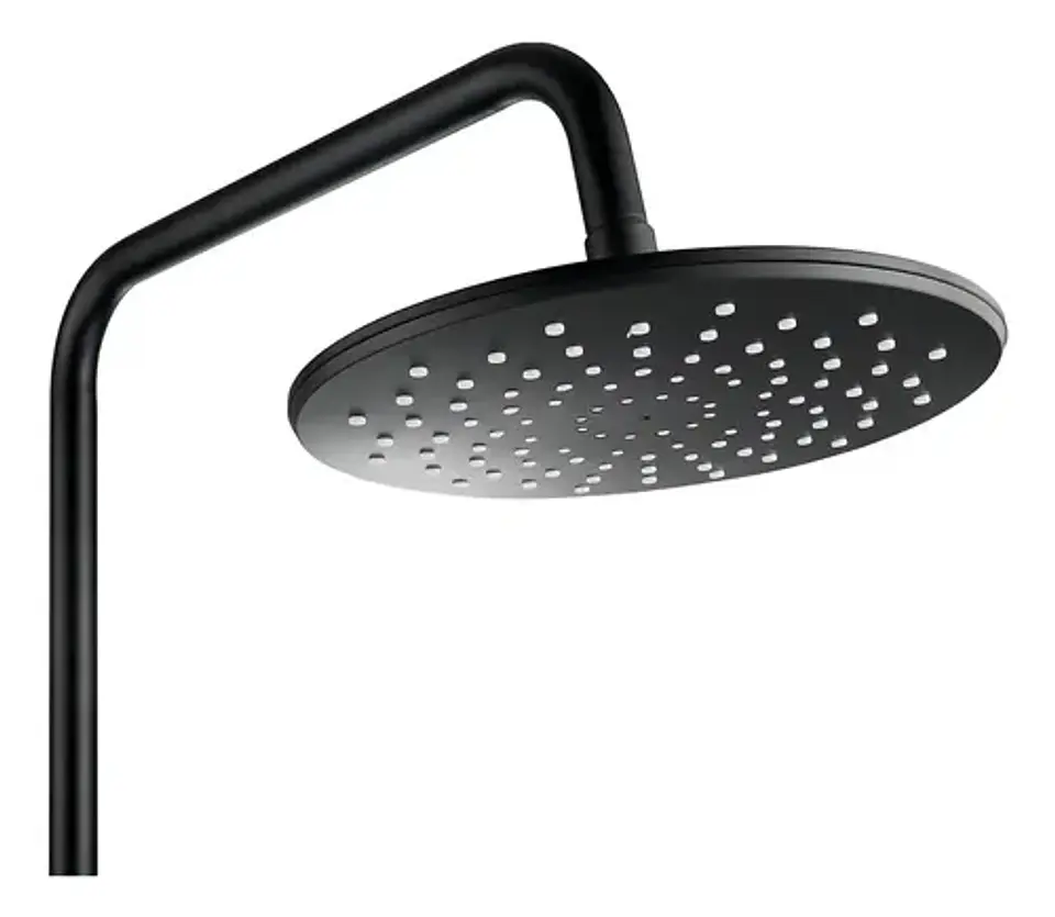 Columna Ducha Negra Con Plato Mango Monomando Notte Taumm 2