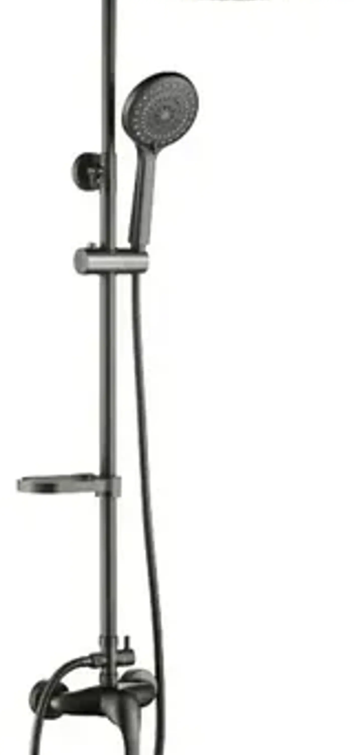 Columna Ducha Negra Con Plato Mango Monomando Notte Taumm 6