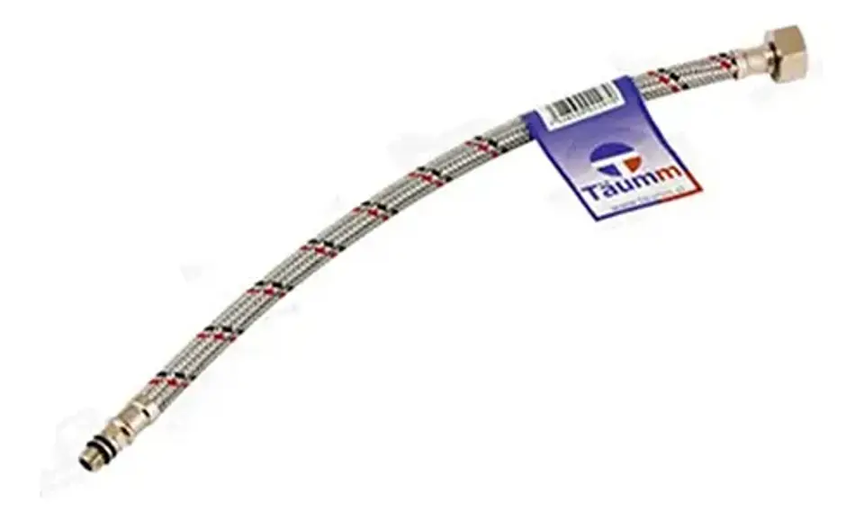 Flexible Agua He-hi M10 X 1/2  35 Cm Rojo Taumm 500 Psi 3