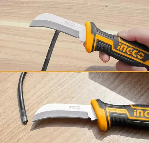 Cuchillo Curvo Pelacable 8'' 200mm Electricista