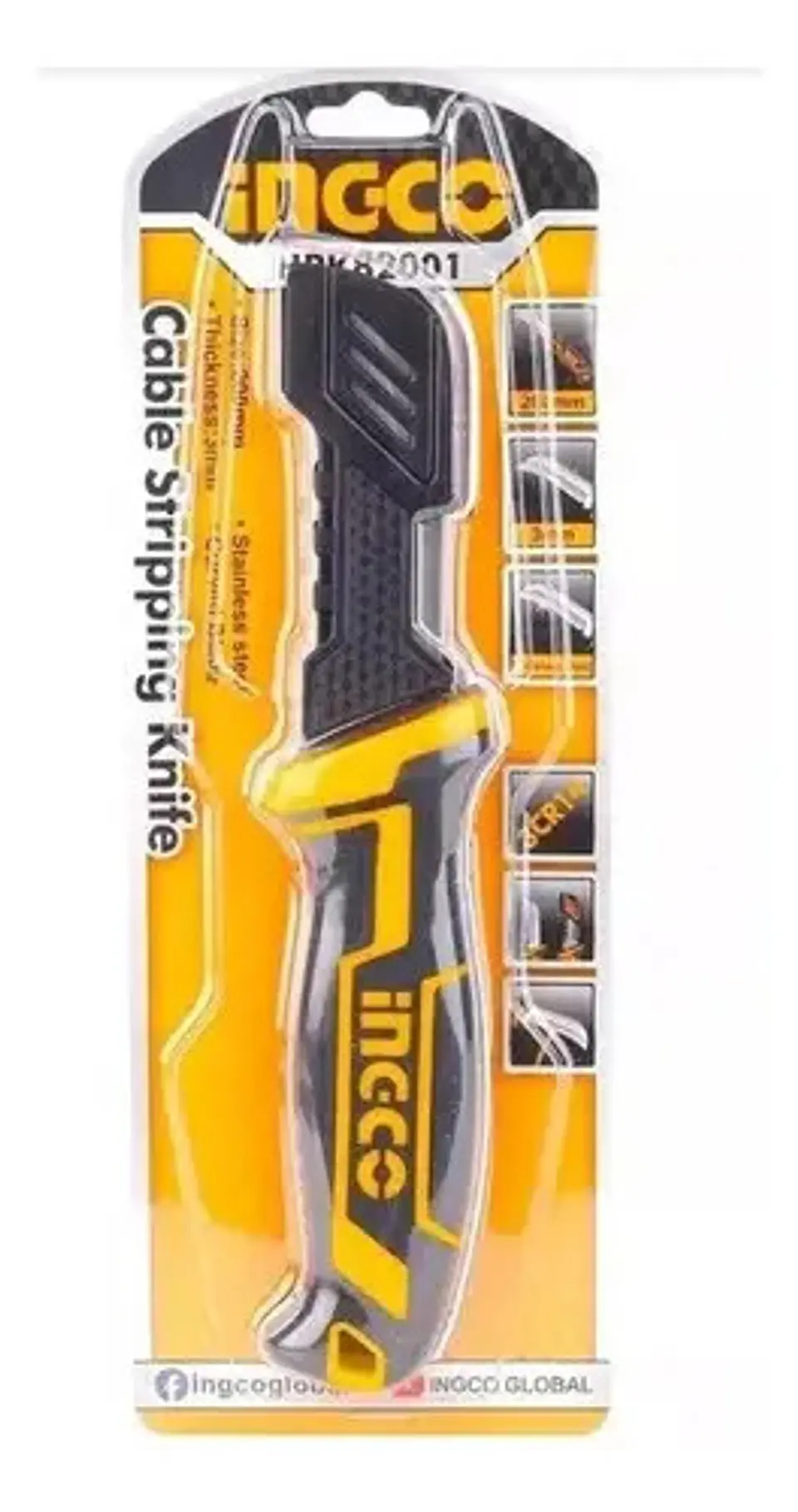 Cuchillo Curvo Pelacable 8'' 200mm Electricista 5