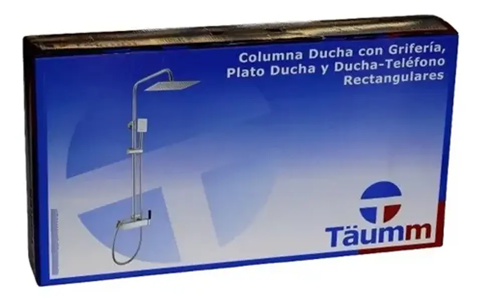 Columna Ducha Con Plato Rectangular Monomando Grifería Taumm 3