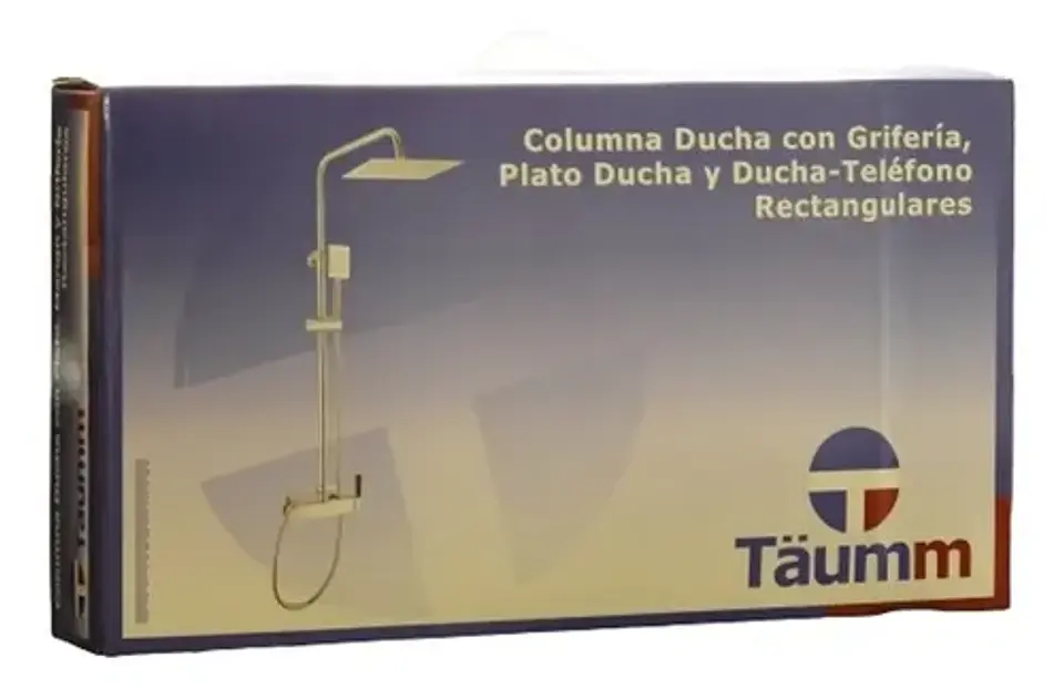 Columna Ducha Con Plato Rectangular Monomando Grifería Taumm 4