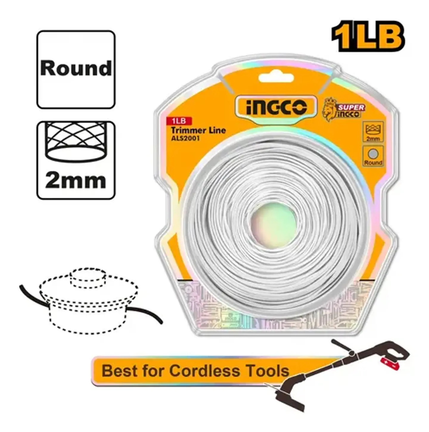 Carretel Tanza Hilo Orilladora Desmalezadora 2mmx120m Ingco 2