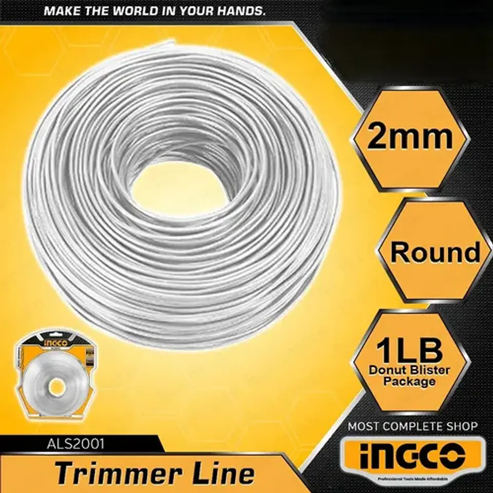 Carretel Tanza Hilo Orilladora Desmalezadora 2mmx120m Ingco 5