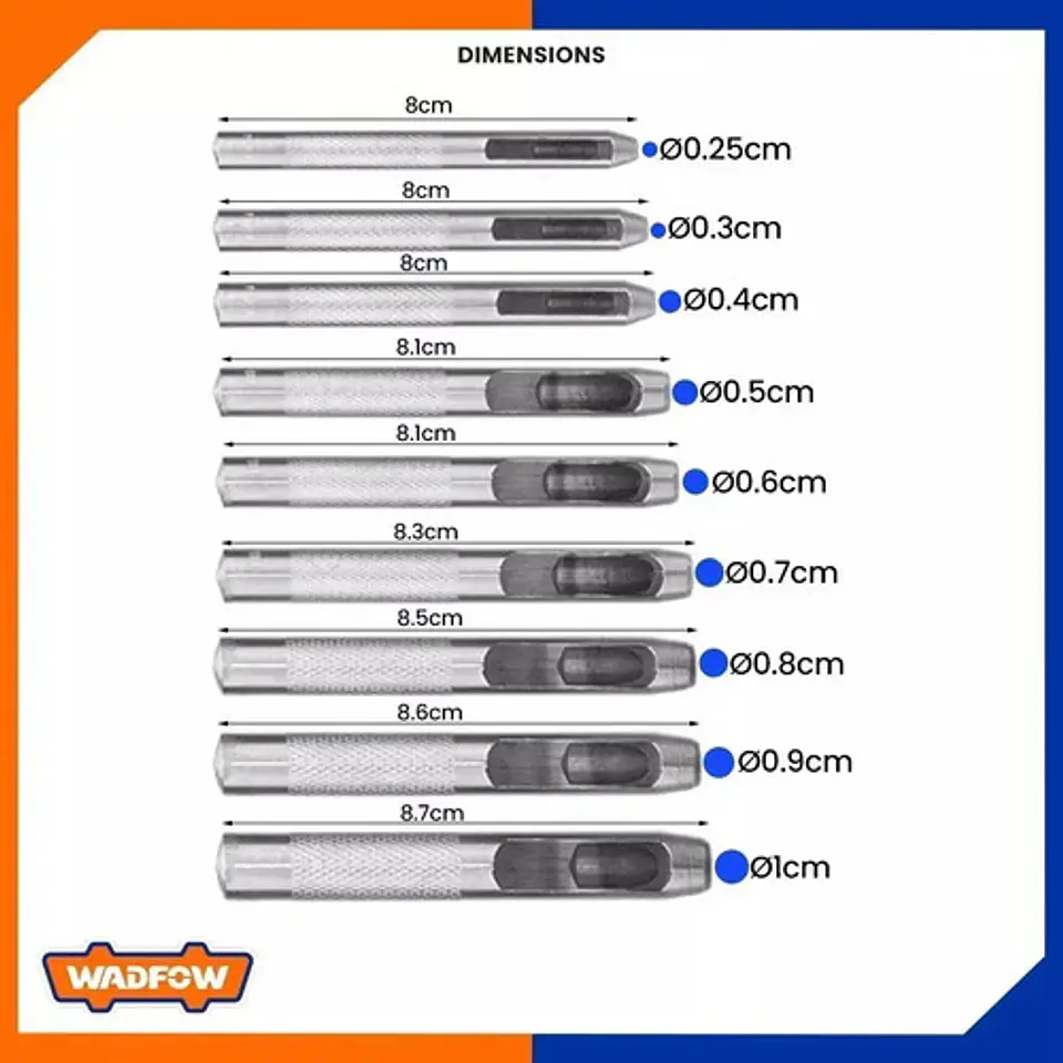 Kit Sacabocados De Impacto Set 9 Piezas 5