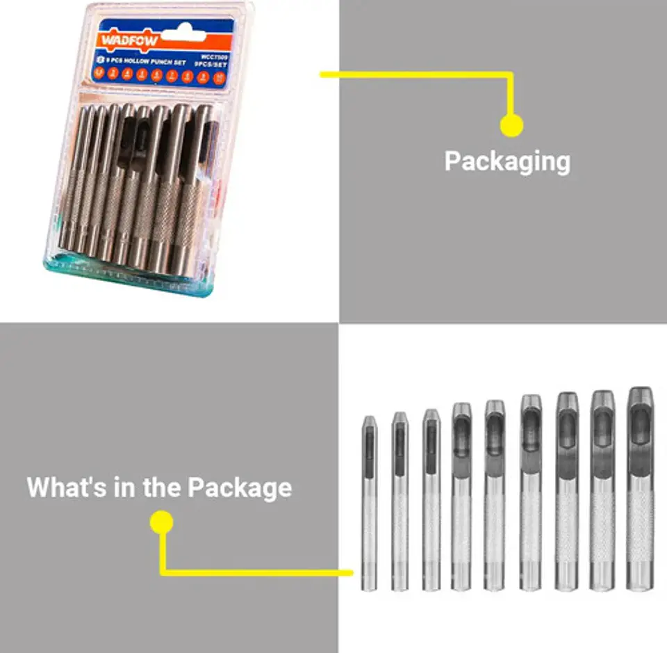 Kit Sacabocados De Impacto Set 9 Piezas 7