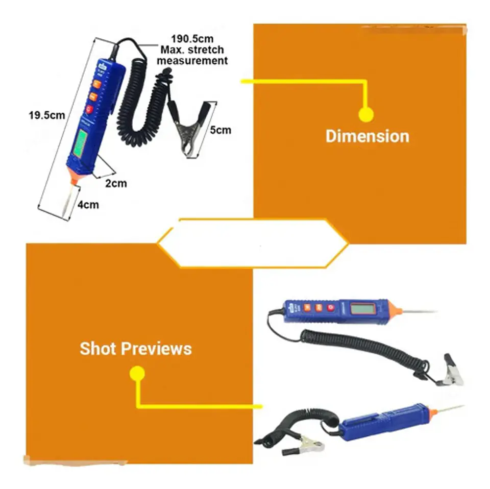 Probador De Corriente Automotriz Wadfow Dc 1-100v Wtp5501 4