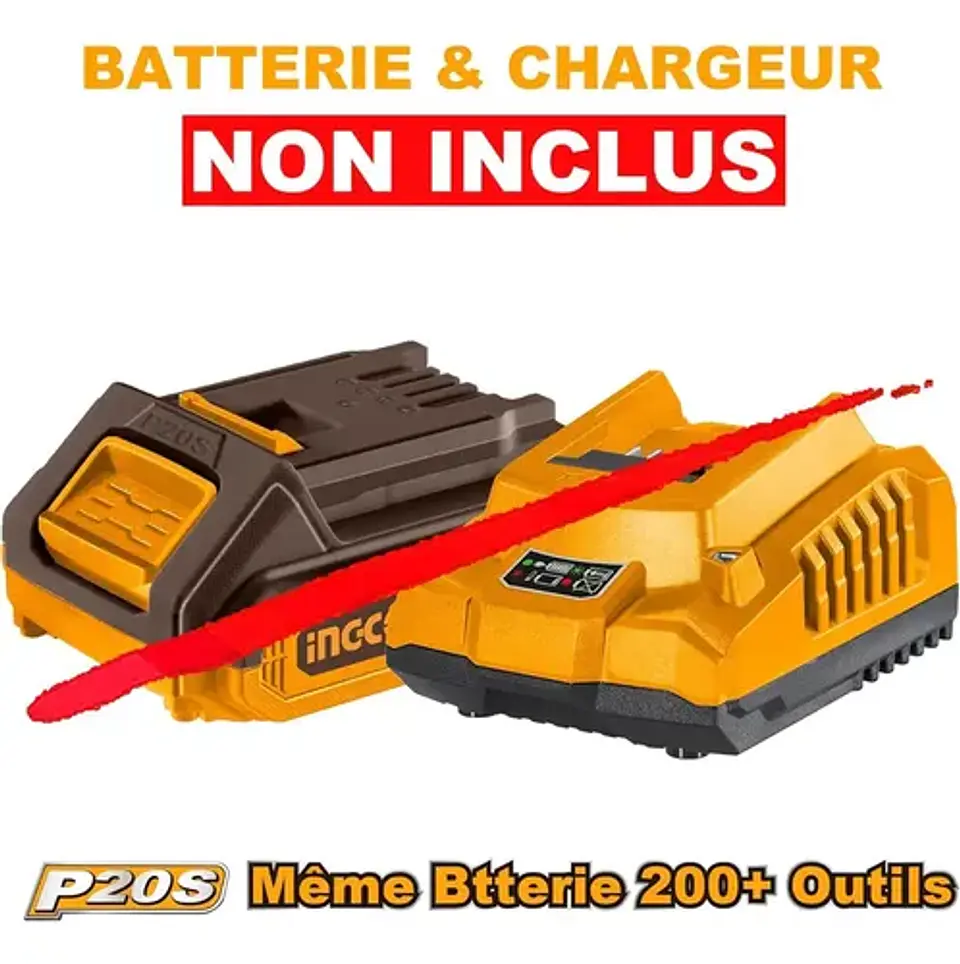 Llave De Impacto 400 Nm Inalambrica Ingco Ciwli20401 Color Naranja Frecuencia 50 Hz / 60 Hz 20v 8