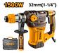 Rotomartillo Industrial Electroneumático 1500w 5.5 Joule 850rpm 4400bpm Con Sistema Sds Plus Amarillo 50 Hz/60 Hz - Miniatura 1