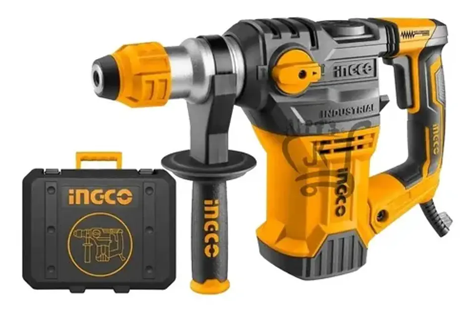Rotomartillo Industrial Electroneumático 1500w 5.5 Joule 850rpm 4400bpm Con Sistema Sds Plus Amarillo 50 Hz/60 Hz 2