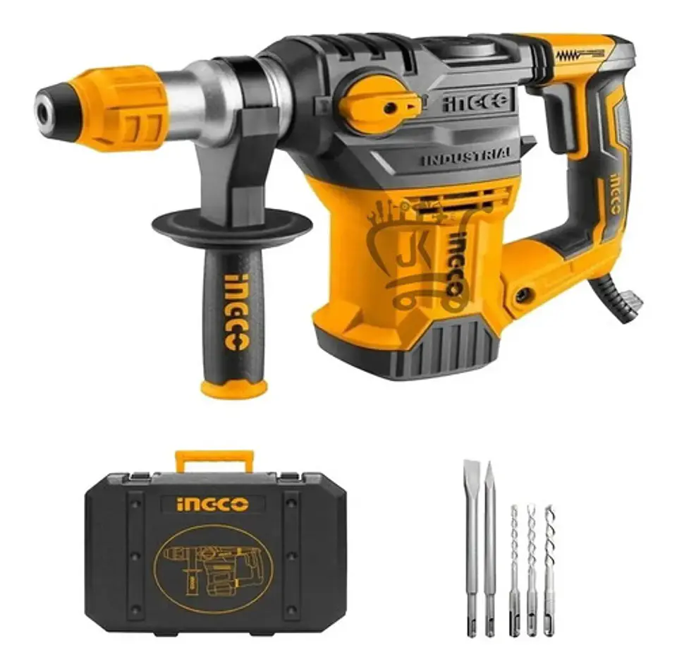 Rotomartillo Industrial Electroneumático 1500w 5.5 Joule 850rpm 4400bpm Con Sistema Sds Plus Amarillo 50 Hz/60 Hz 3