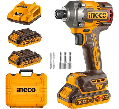 Atornillador De Impacto Industrial Bl 285 Nm Ingco Cirli2028 Color Naranja 20v