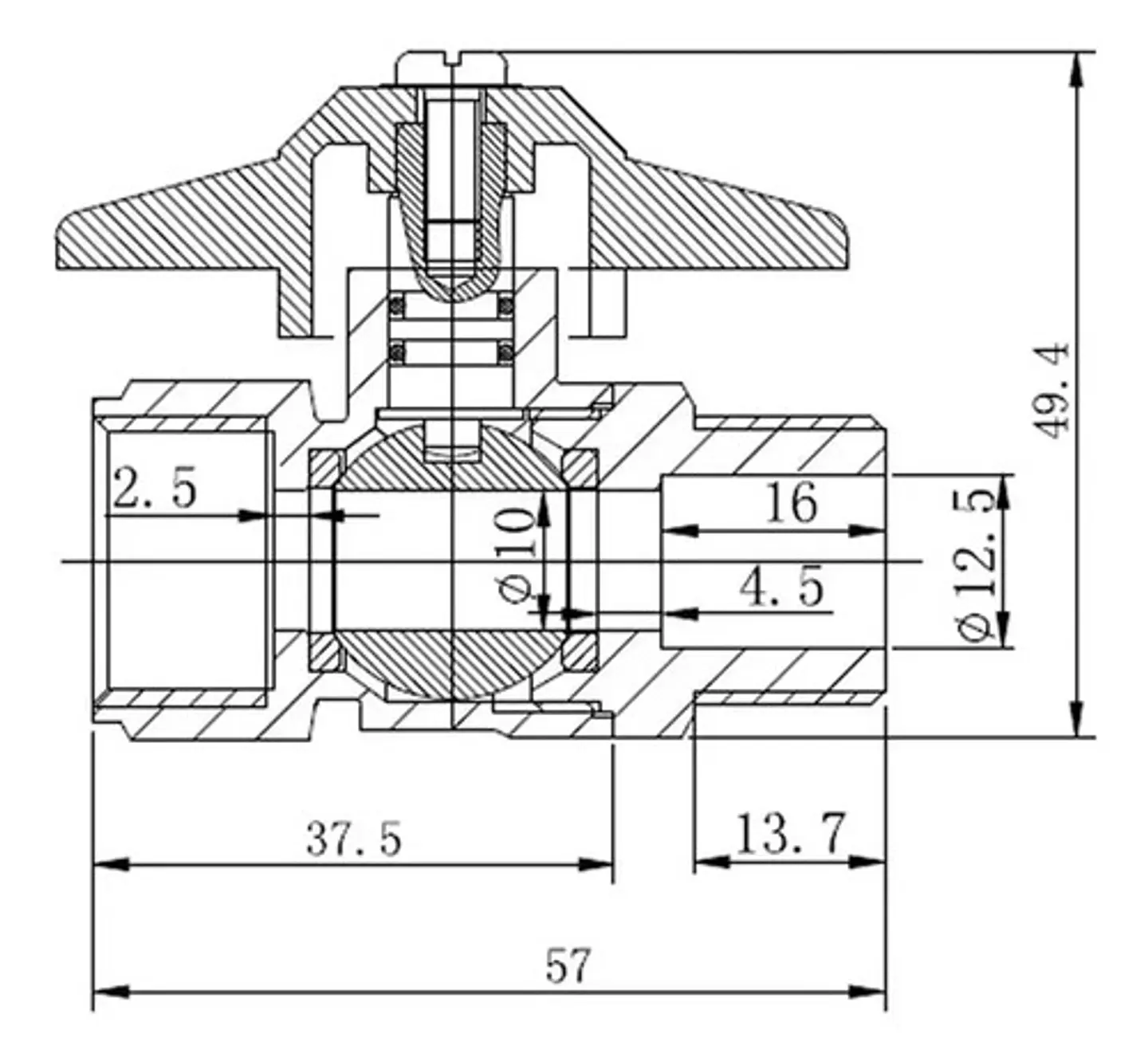 Llave Paso Para Gas Hi-he 1/2 - Certificada - Taumm 5