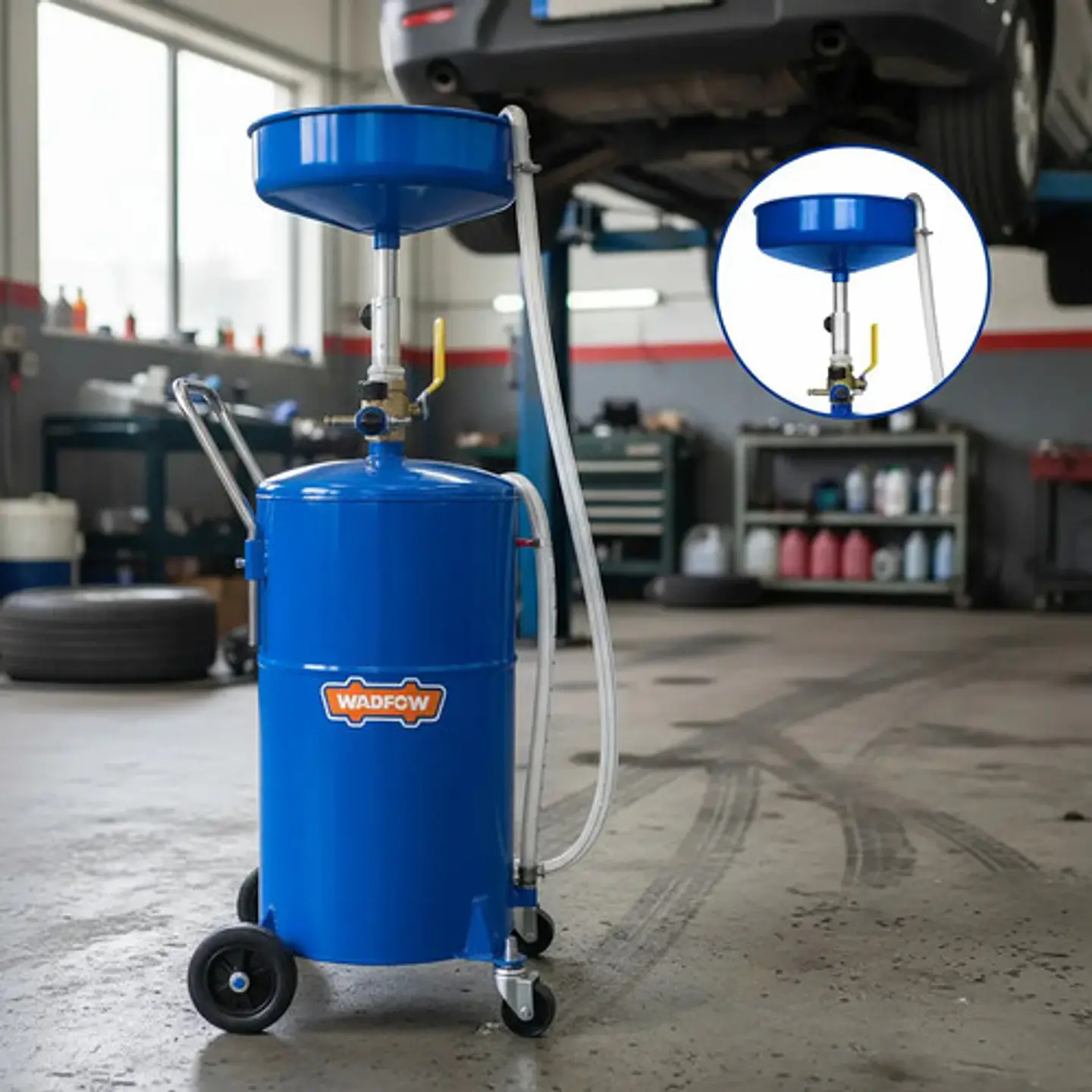 Recipiente Drenaje Aceite Automotriz Wadfow Portatil 70 Lt 1