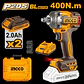 Pistola Llave De Impacto Bl 1/2 20v 400 Nm Ingco Ciwli2040 - Miniatura 2