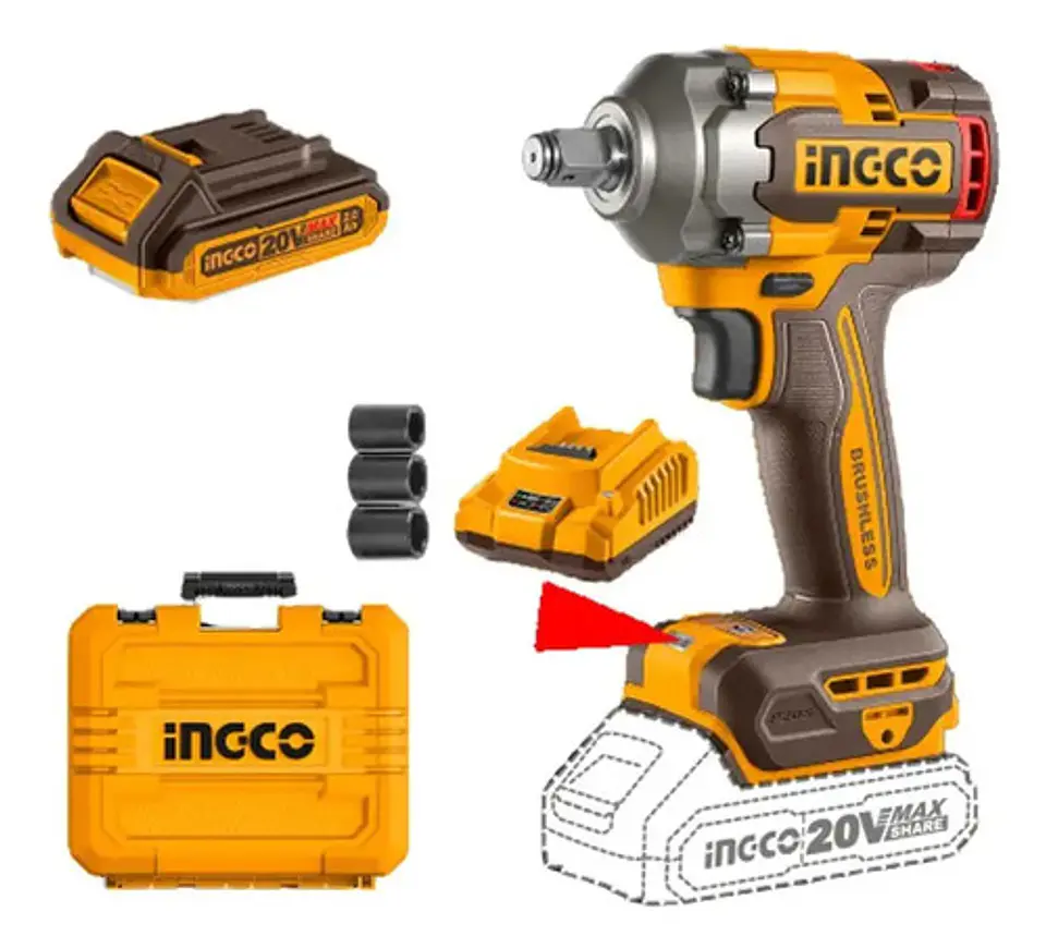 Pistola Llave De Impacto Bl 1/2 20v 400 Nm Ingco Ciwli2040 7