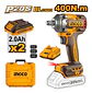 Pistola Llave De Impacto Bl 1/2 20v 400 Nm Ingco Ciwli2040 - Miniatura 8