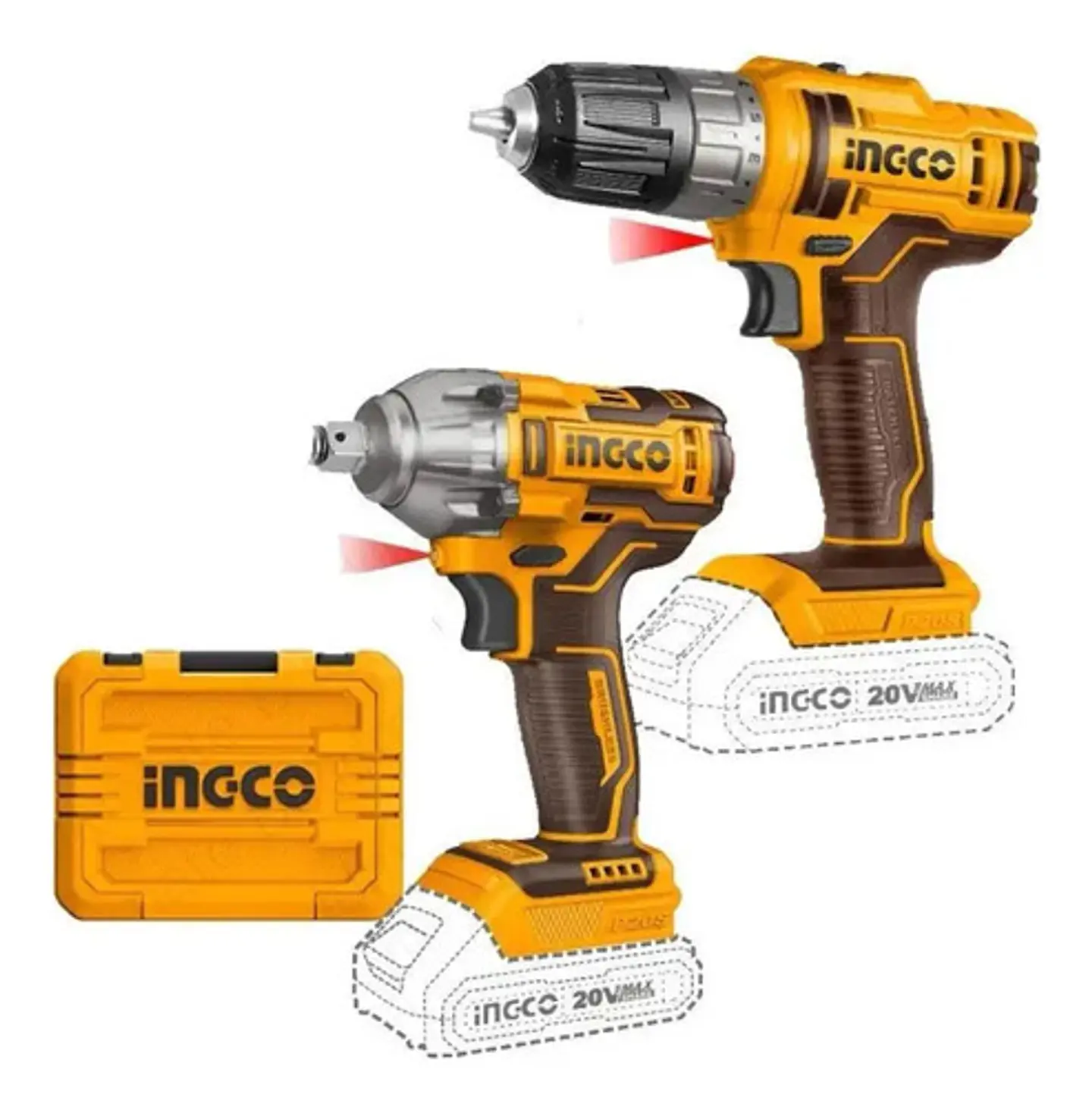 Kit Pack Inal Ingco 20v Taladro + Llave Impac Bl Cosli230702 2