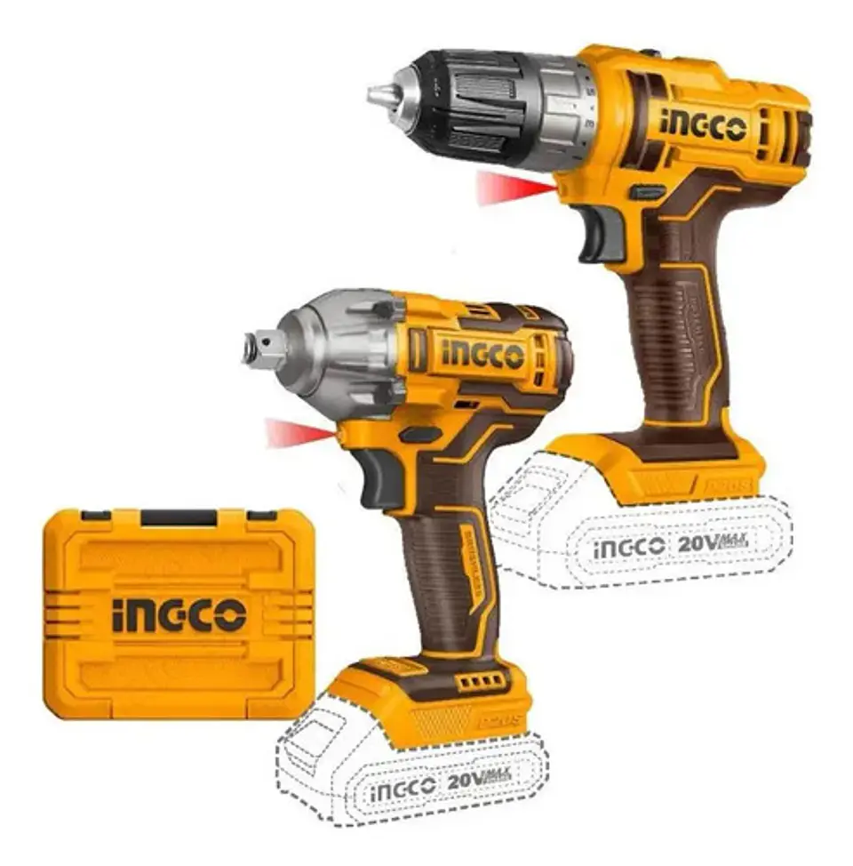 Kit Pack Inal Ingco 20v Taladro + Llave Impac Bl Cosli230702 2
