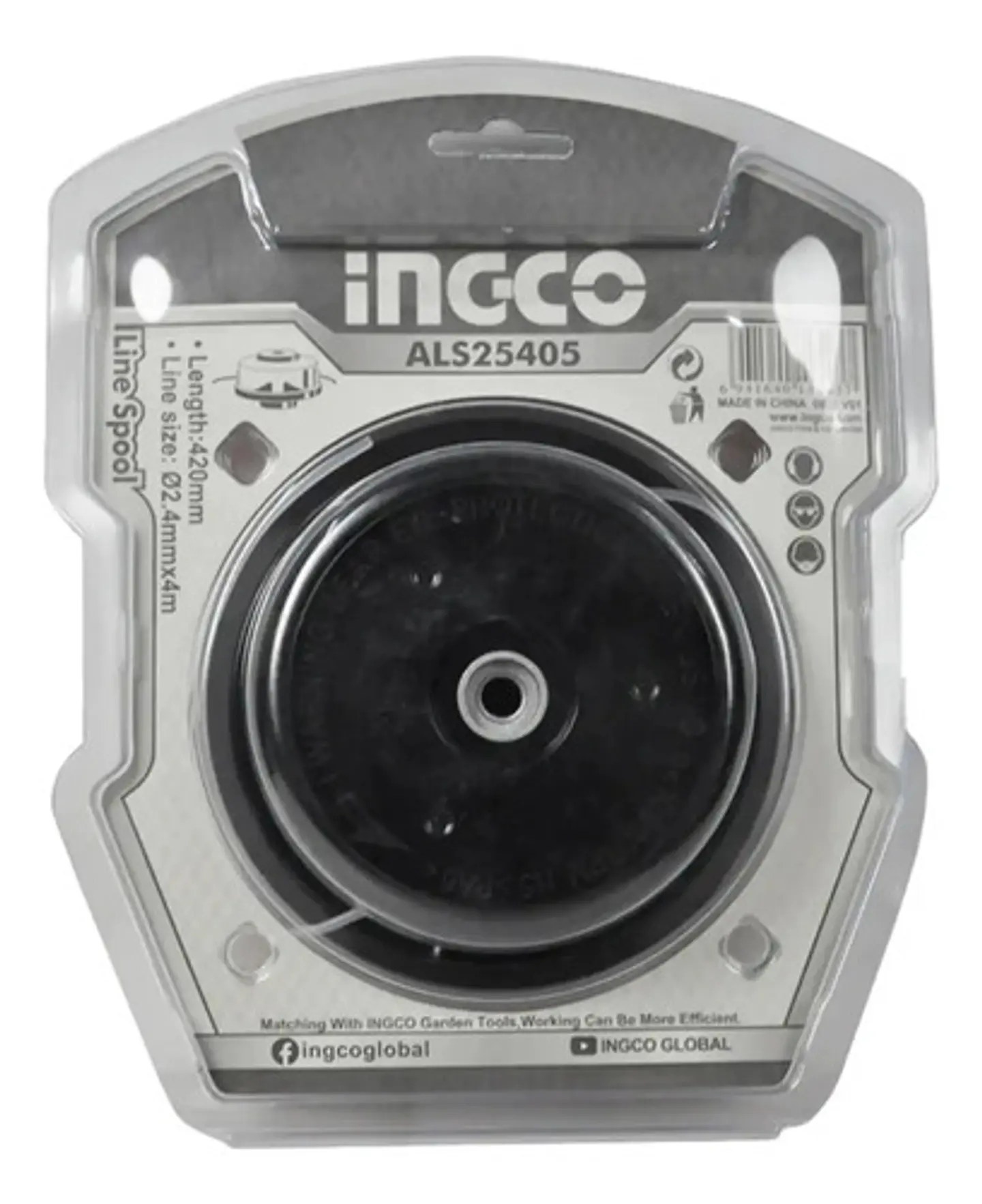 Carrete Hilo Para Orilladora 2,4 Mm X 4 M Ingco Als25405 2
