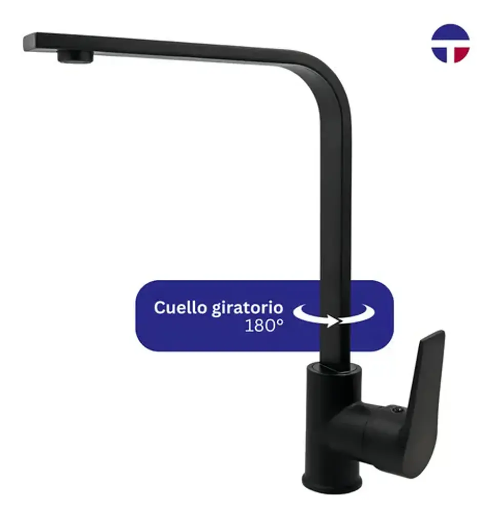 Llave Täumm Monomando Lavaplato Negra Notte Negro Mate 4