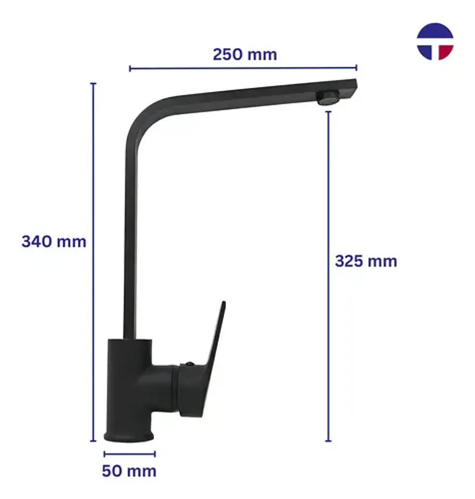 Llave Täumm Monomando Lavaplato Negra Notte Negro Mate 5